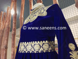 New Afghan Traditional chorma dozi work dress in blue color