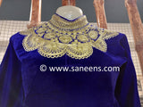 New Afghan Traditional chorma dozi work dress in blue color
