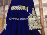 New Afghan Traditional chorma dozi work dress in blue color