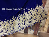 New Afghan Traditional chorma dozi work dress in blue color