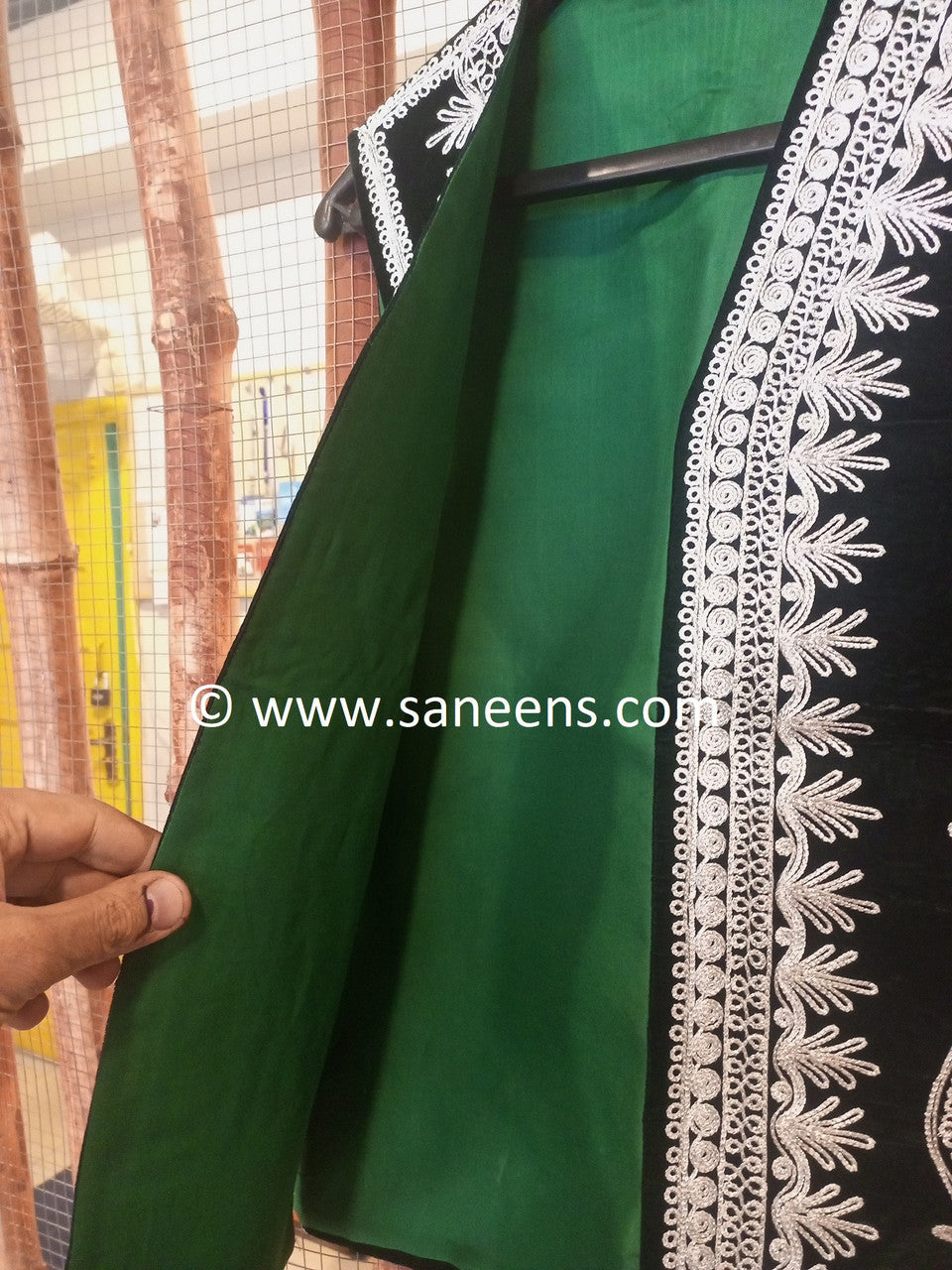 details view of afghan vest