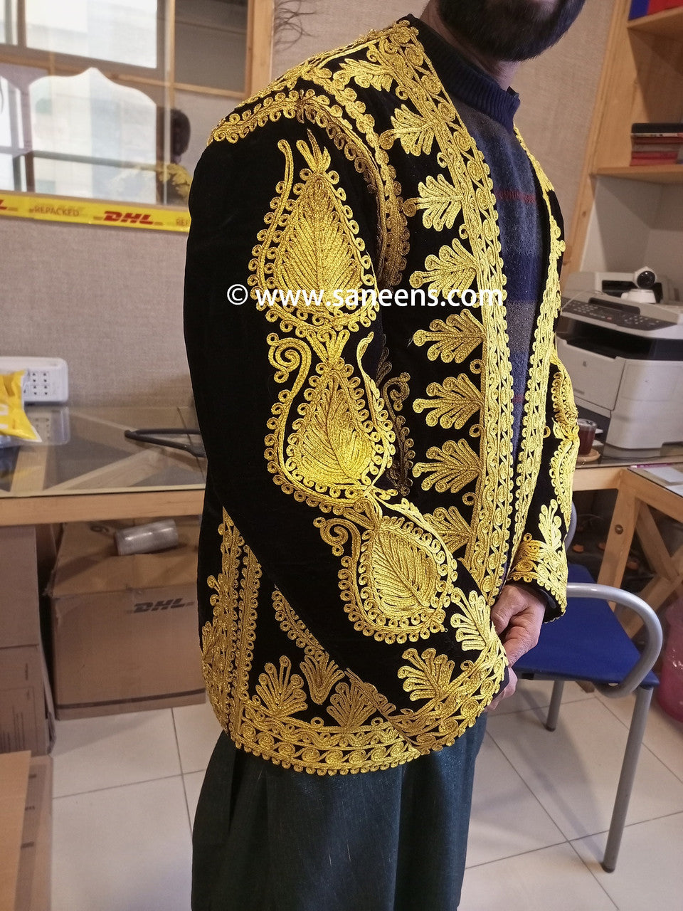 Afghan black and golden vest