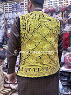 new golden embroidery vest
