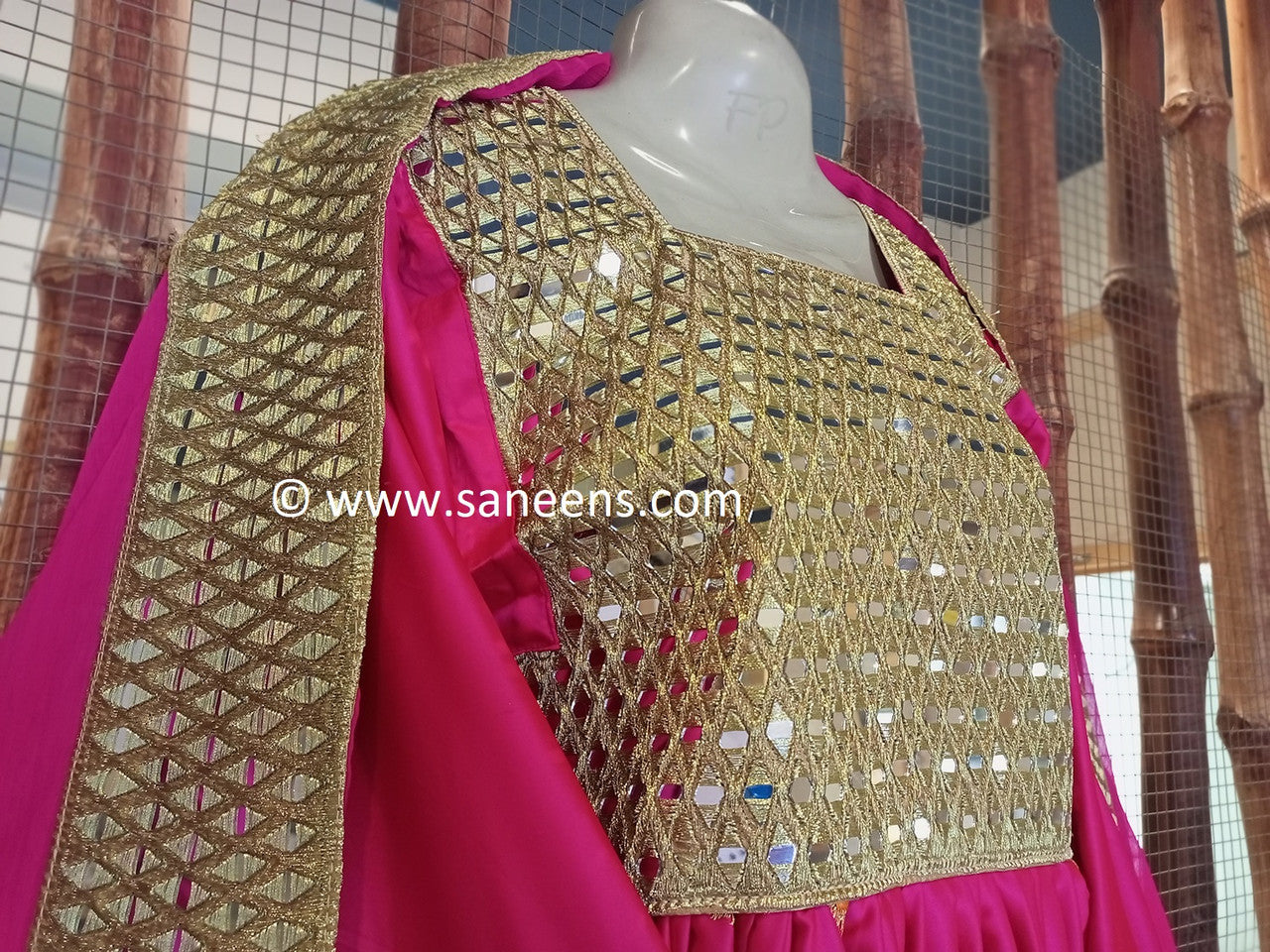 afghan bridal pink color dress