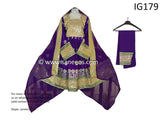 Traditional Afghan Women Mirrors Work Purple Dress