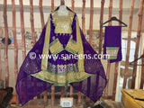 Traditional Afghan Women Mirrors Work Purple Dress