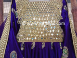 Traditional Afghan Women Mirrors Work Purple Dress