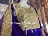 Traditional Afghan Women Mirrors Work Purple Dress
