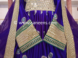 Traditional Afghan Women Mirrors Work Purple Dress