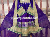 Traditional Afghan Women Mirrors Work Purple Dress