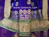 Traditional Afghan Women Mirrors Work Purple Dress