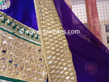 Traditional Afghan Women Mirrors Work Purple Dress