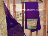 Traditional Afghan Women Mirrors Work Purple Dress