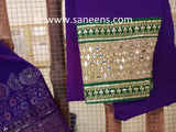 Traditional Afghan Women Mirrors Work Purple Dress