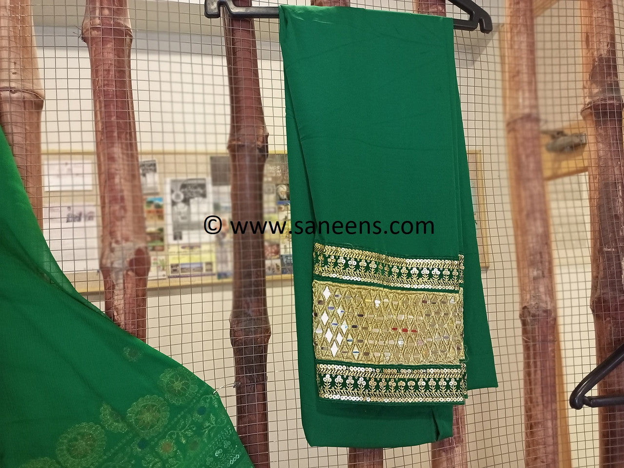 traditional green color bridal dress
