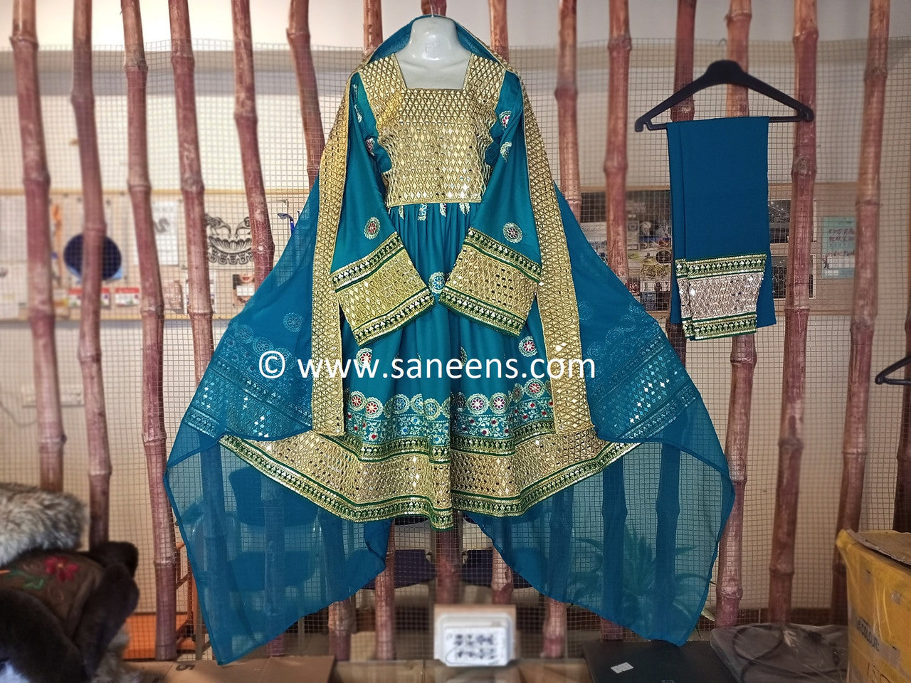 afghan mirror work dress