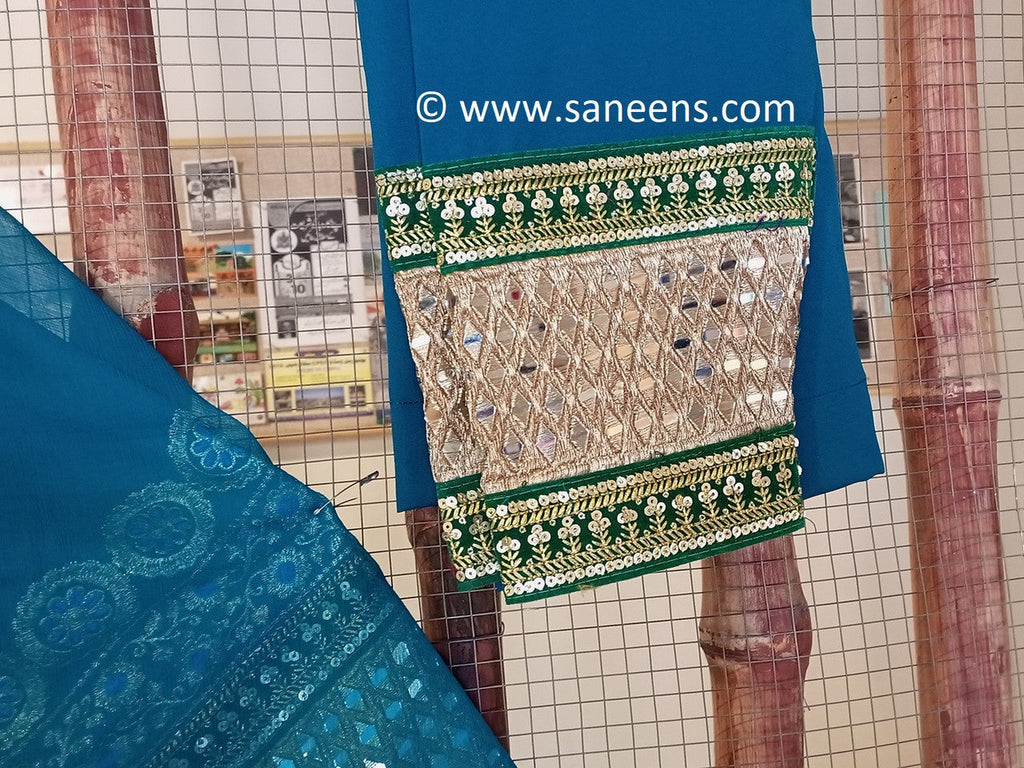 new Eid collection by saneens with mirror work dress