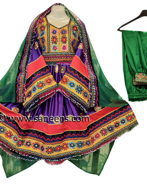 New Afghan clothes in purple color