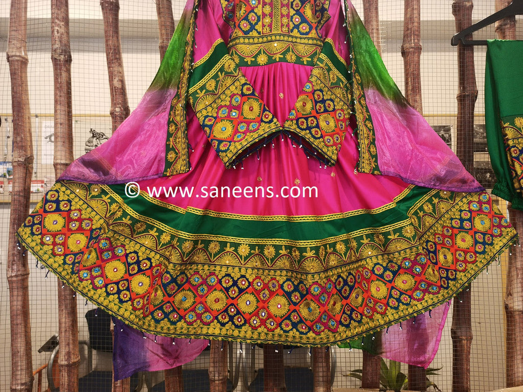 afghan attan long frocks online by saneens