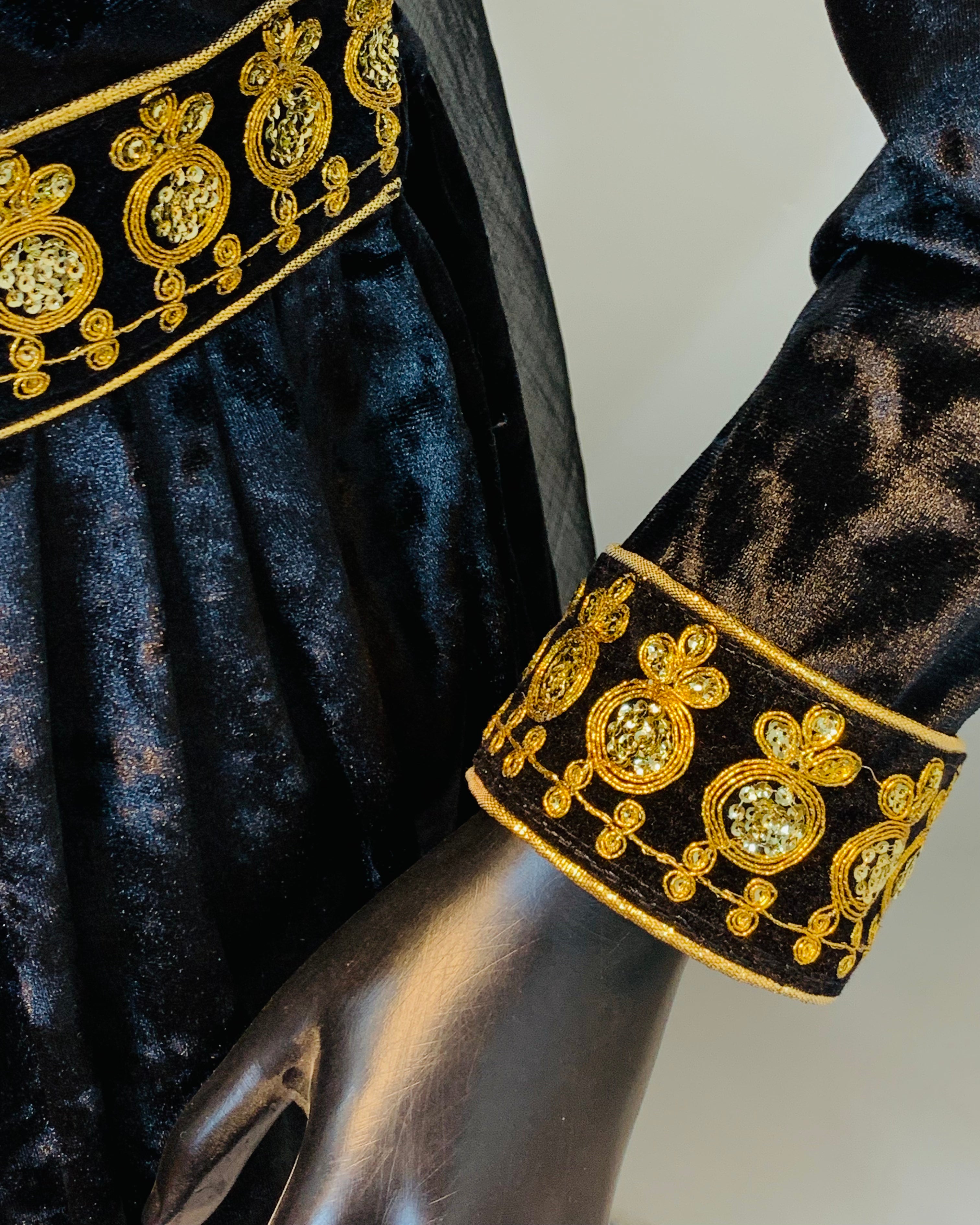 Royal Velvet Embroidered Dress