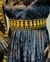Royal Velvet Embroidered Dress