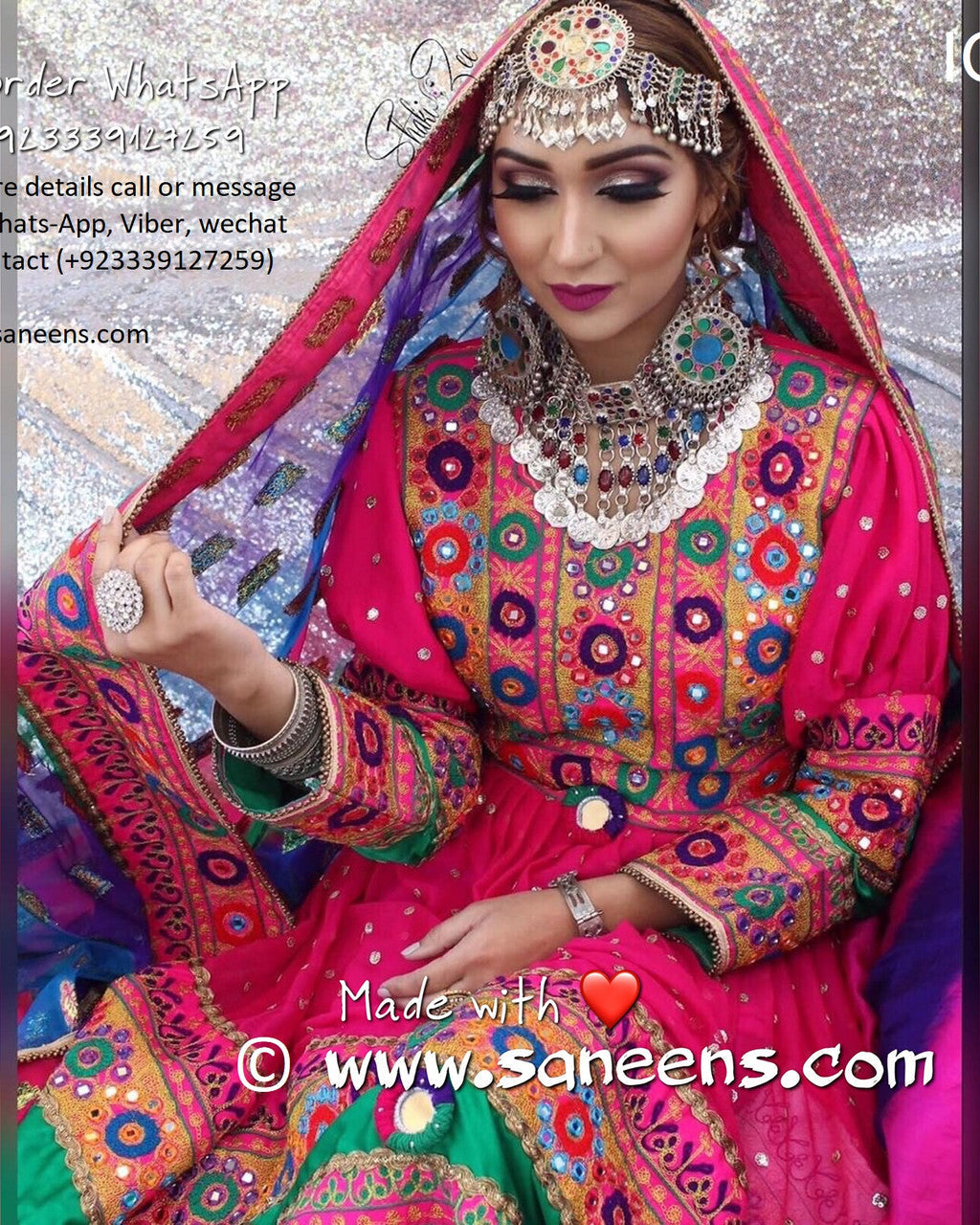 afghan mirror work simple dress