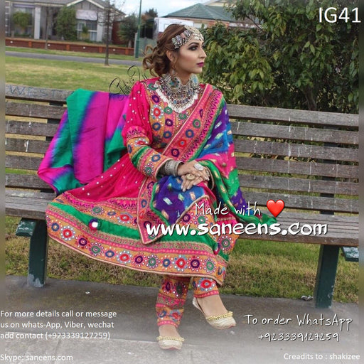 pathani frock with beautiful embroidery
