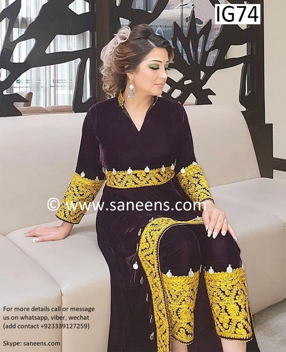 New afghan traditional kuchi embroidery custom order dress
