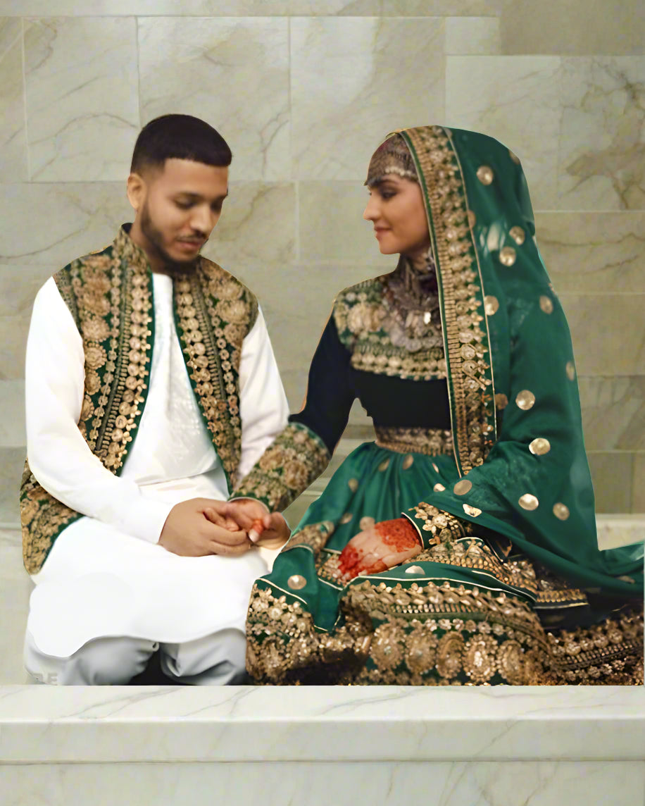 Afghan Couple Dress And Vest