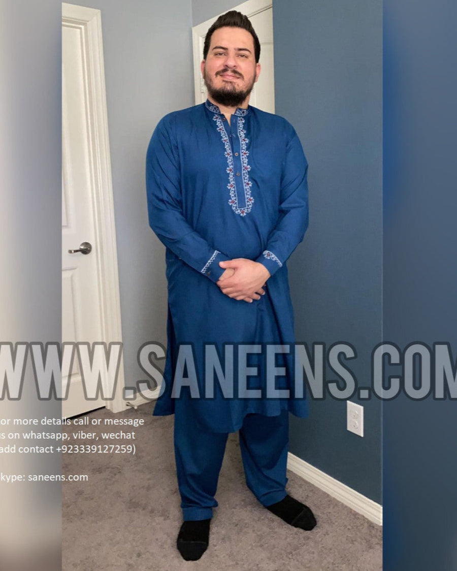 Afghan Men Blue Color Suit