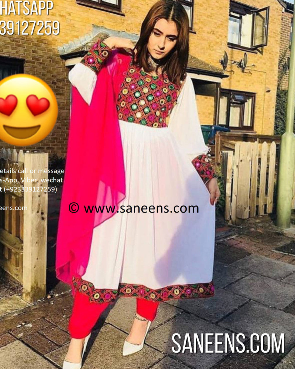 Afghan Party Wear Embroidered Dress