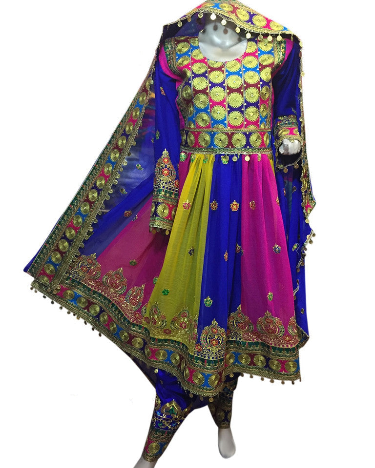 Afghan Bridal hand Embroidered Dress