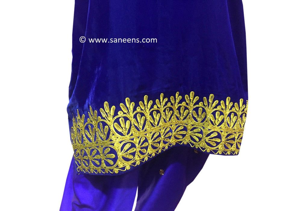 Elegant Blue Afghan Dress