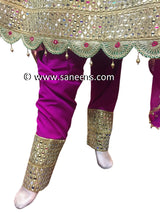 Traditional afghan cultural mirror work weddings dress on green color