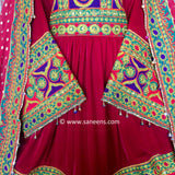 New afghan bride and groom outfits for wedding party in red color