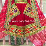 New afghan bride and groom outfits for wedding party in red color