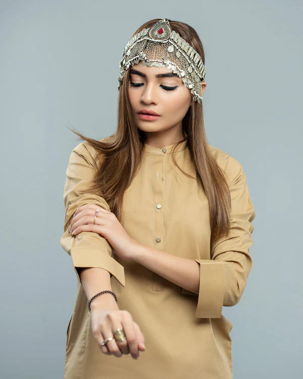 Afghan Vintage Hazaragi White Head Jewelry