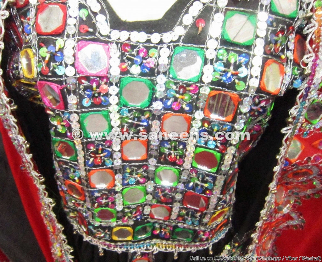 mirrors work afghan bridal costume