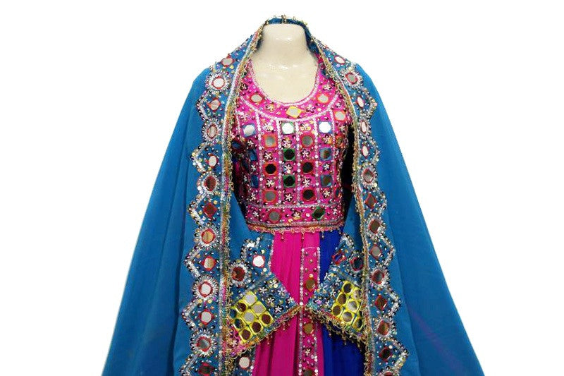 mirrors work afghan ladies suit