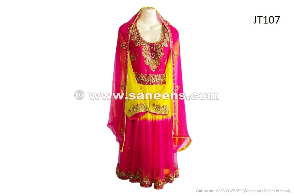 afghan dress in yellow color