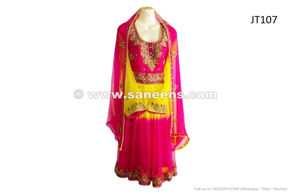 afghan dress in yellow color