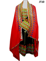 Kochi Dress, Masqati Gagra, in Black and Red Color