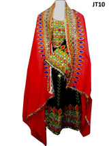 Kochi Dress, Masqati Gagra, in Black and Red Color
