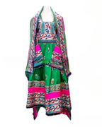 green color afghan fashion dress