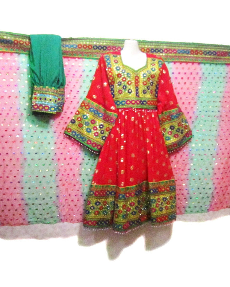 Afghan Bridal Hand Embroidery Work Dress