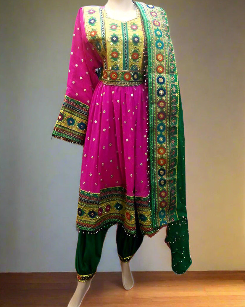 Afghan Hand Embroidered Bridal Dress