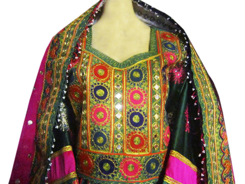 mirrors work afghani costume