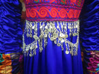afghan bridal gown with metal waist belt