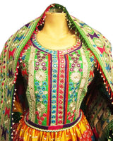 Rainbow Style Afghan Woman's Dress
