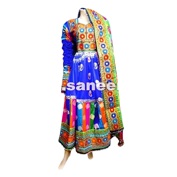 Afghan Bridal Dress – Blue Floor-Length
